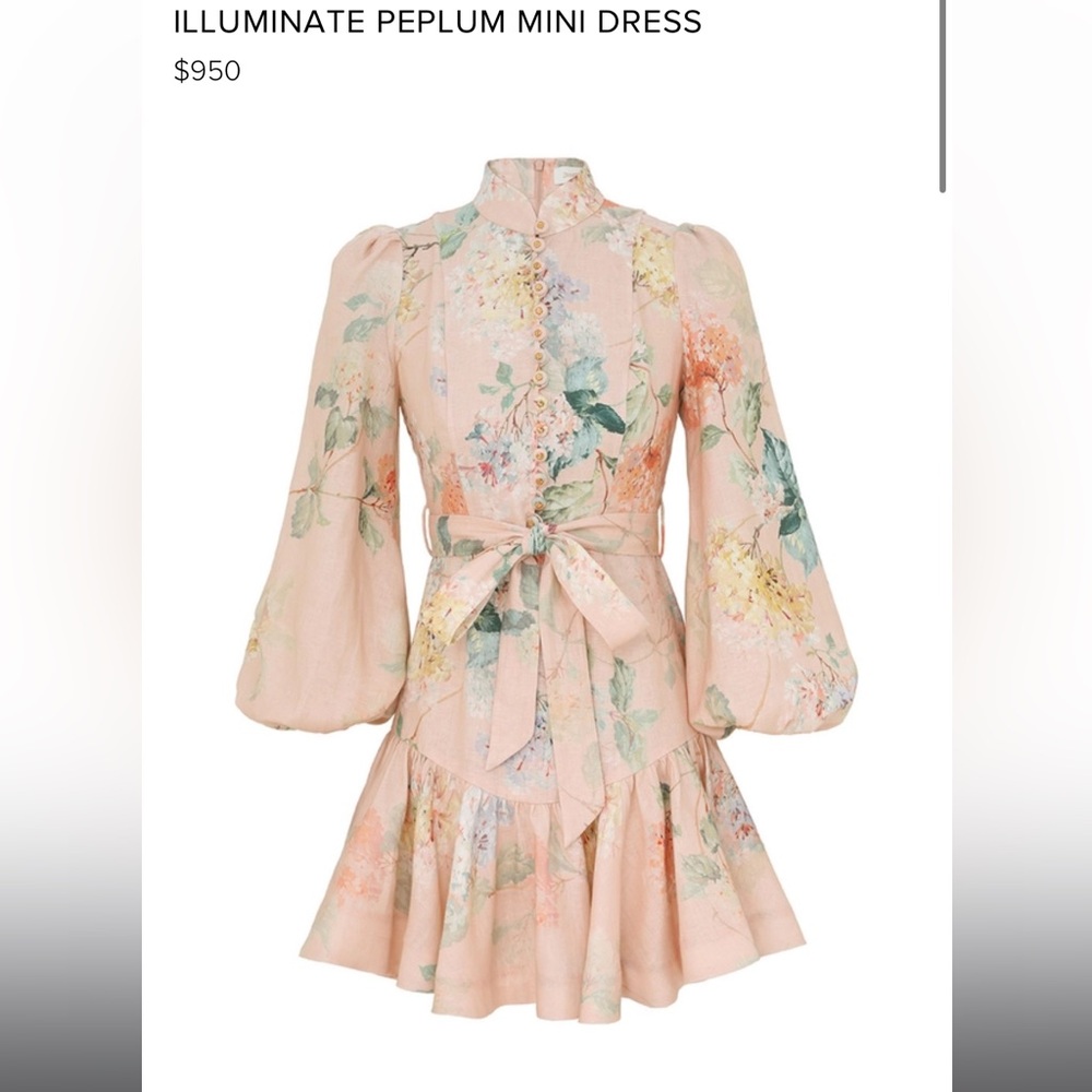 Zimmermann illuminate peplum mini dress